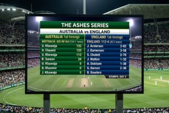australian men’s cricket team vs england cricket team match scorecard