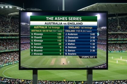 australian men’s cricket team vs england cricket team match scorecard